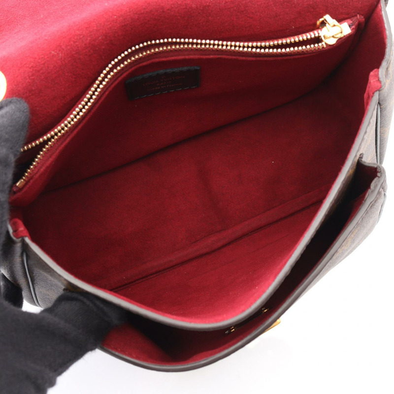 LOUIS VUITTON Passy 單肩包 M45592 Monogram 帆布皮革棕色黑色二手-2