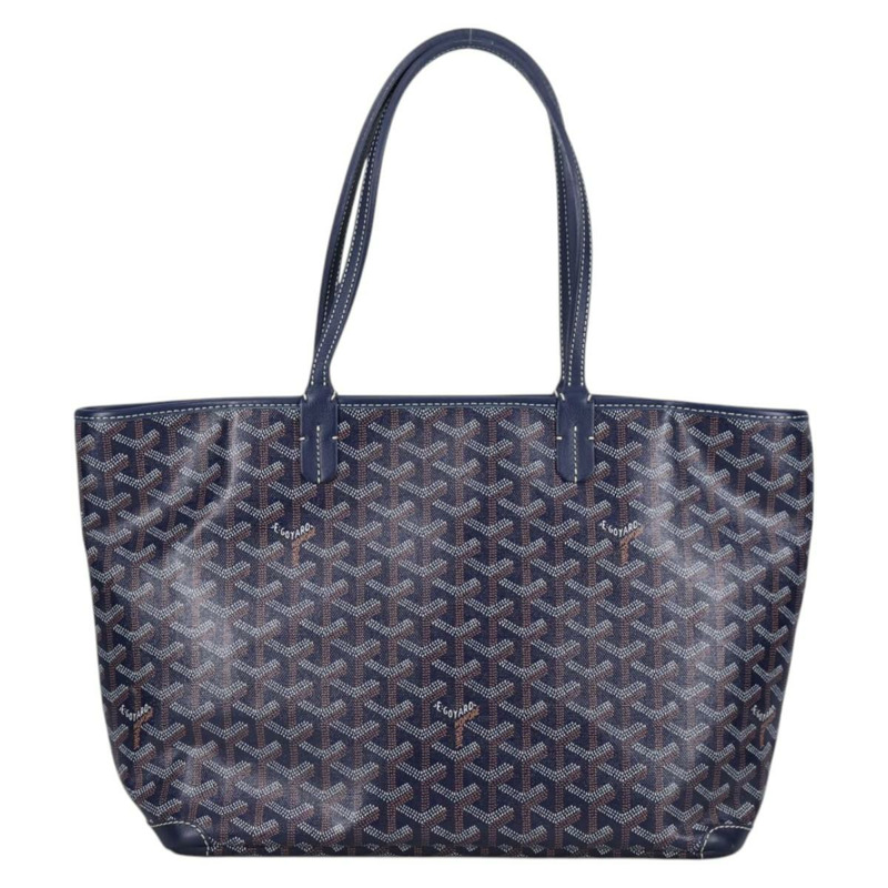 【日本直送】GOYARD 人字形 Artois PM 手提包 PVC 皮革 藍色 正品 BA5176M-1
