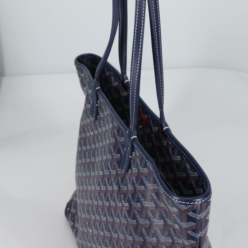 【日本直送】GOYARD 人字形 Artois PM 手提包 PVC 皮革 藍色 正品 BA5176M-5