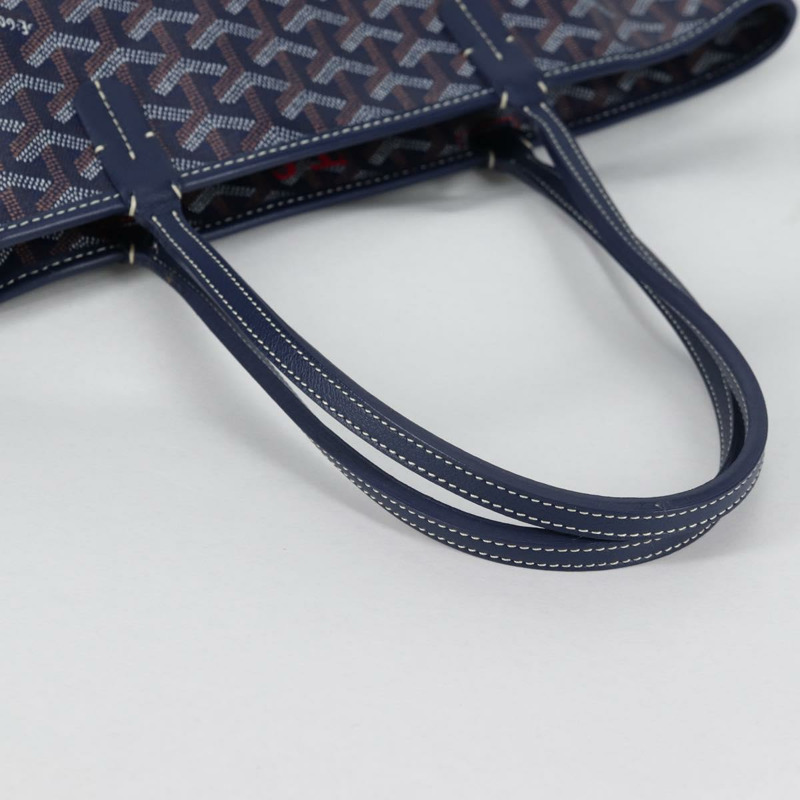 【日本直送】GOYARD 人字形 Artois PM 手提包 PVC 皮革 藍色 正品 BA5176M-7