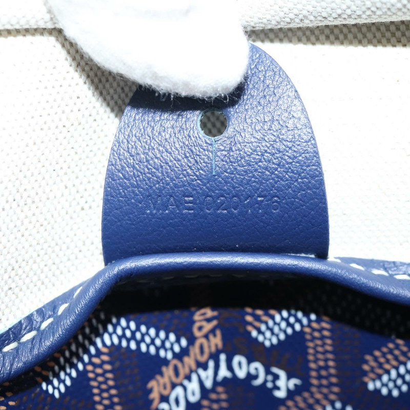 【日本直送】GOYARD 人字形 Artois PM 手提包 PVC 皮革 藍色 正品 BA5176M-11