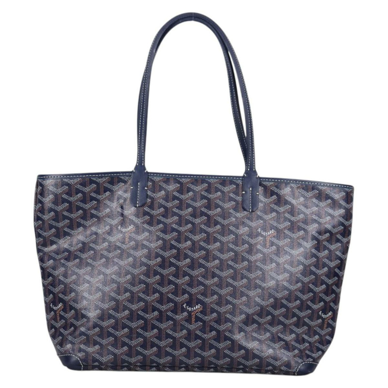 【日本直送】GOYARD 人字形 Artois PM 手提包 PVC 皮革 藍色 正品 BA5176M-12