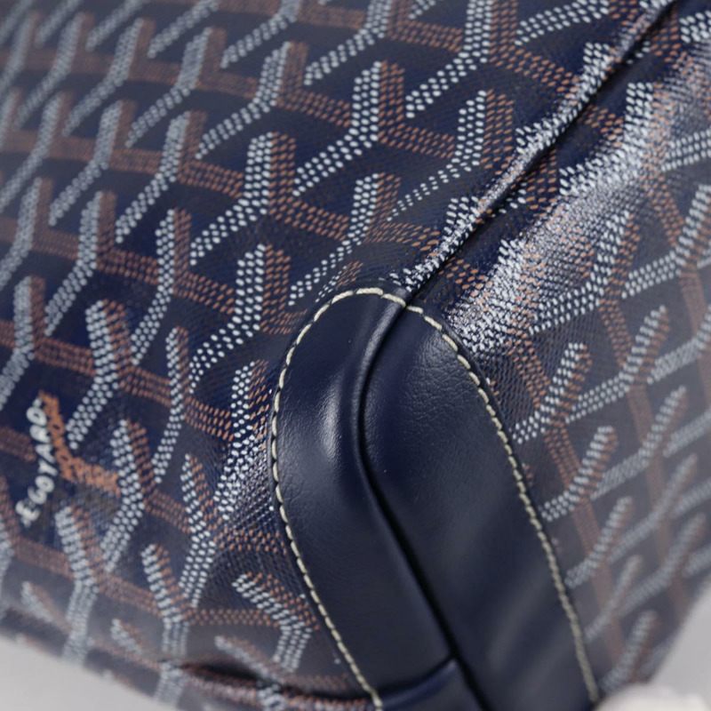 【日本直送】GOYARD 人字形 Artois PM 手提包 PVC 皮革 藍色 正品 BA5176M-15