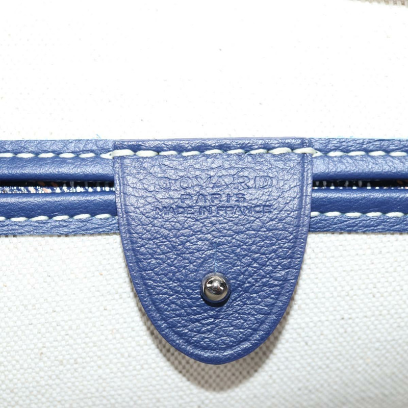 【日本直送】GOYARD 人字形 Artois PM 手提包 PVC 皮革 藍色 正品 BA5176M-18