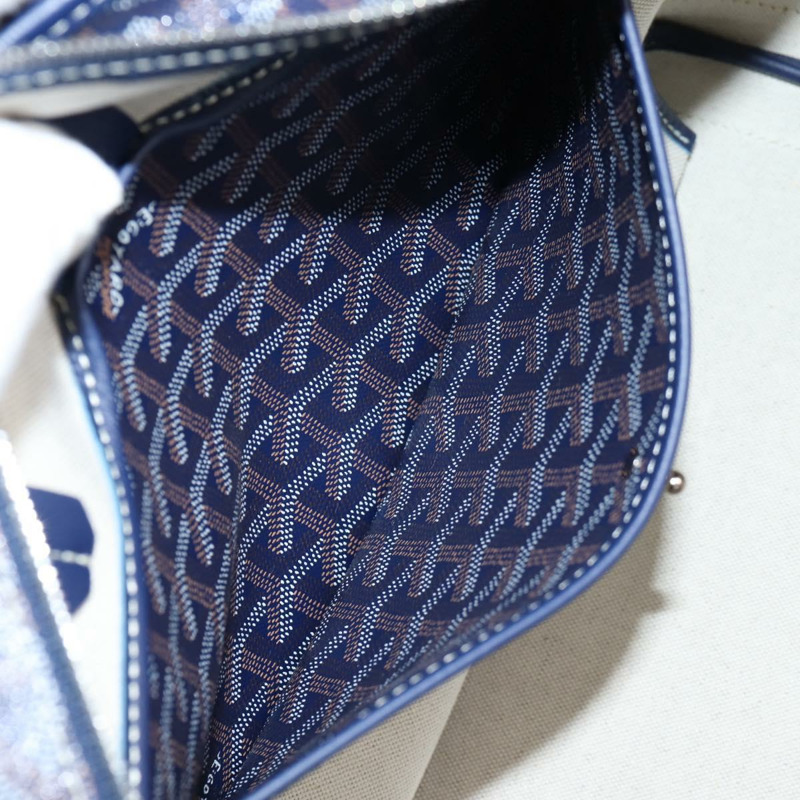 【日本直送】GOYARD 人字形 Artois PM 手提包 PVC 皮革 藍色 正品 BA5176M-21