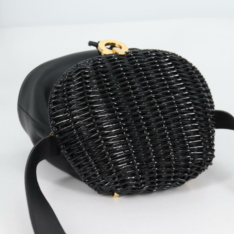 【日本直送】Salvatore Ferragamo Gancini 單肩包 藤條 黑金 正品 141501V-5