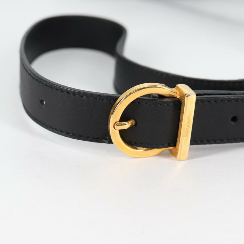 【日本直送】Salvatore Ferragamo Gancini 單肩包 藤條 黑金 正品 141501V-7