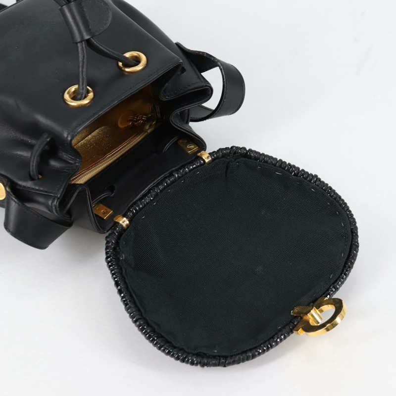 【日本直送】Salvatore Ferragamo Gancini 單肩包 藤條 黑金 正品 141501V-8