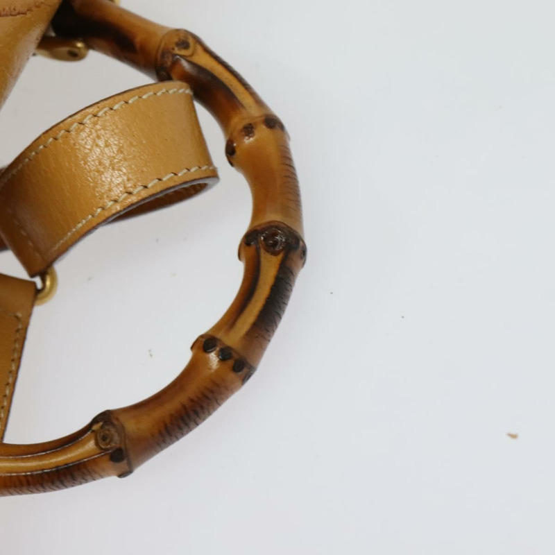 【日本直送】GUCCI 竹節雙肩包 皮革 米色 金色 003 2034 0030 正品 ep10604-7