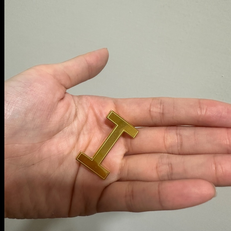 Hermes 皮帶 70cm 金棕 黑 配金扣 二手用一次-5