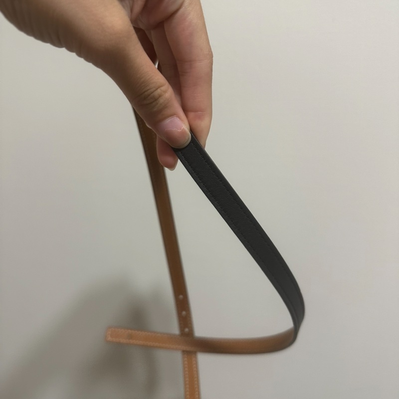Hermes 皮帶 70cm 金棕 黑 配金扣 二手用一次-18