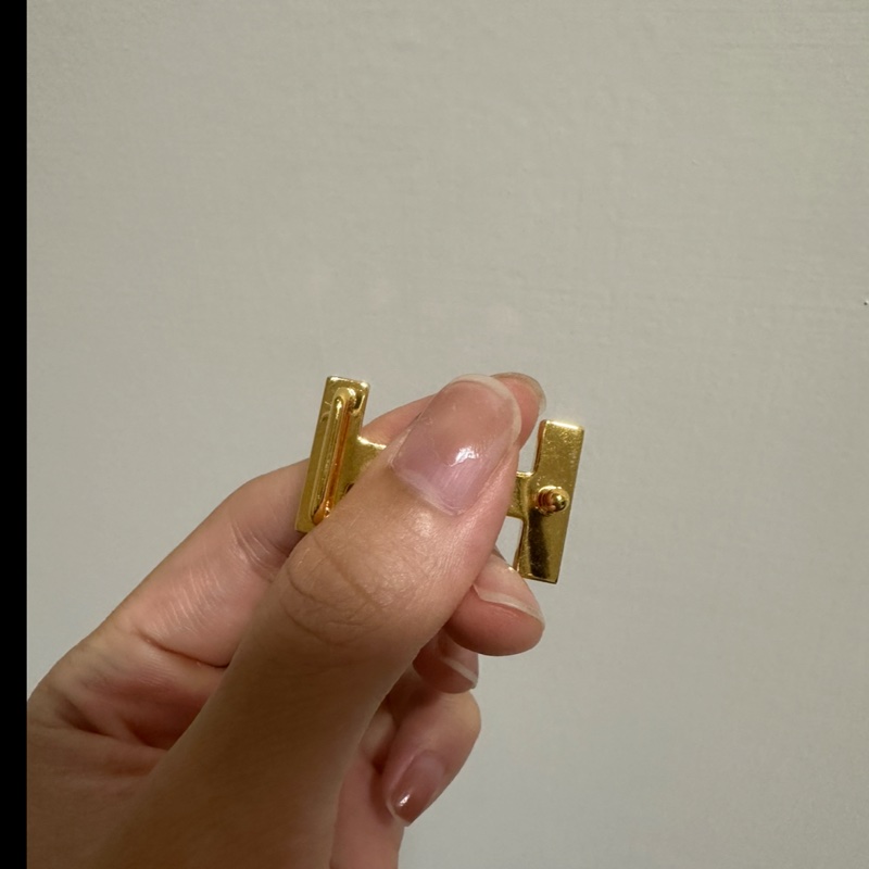 Hermes 皮帶 70cm 金棕 黑 配金扣 二手用一次-46