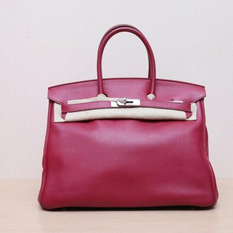 Birkin 35 B5寶石紅 Swift 皮框N 銀扣