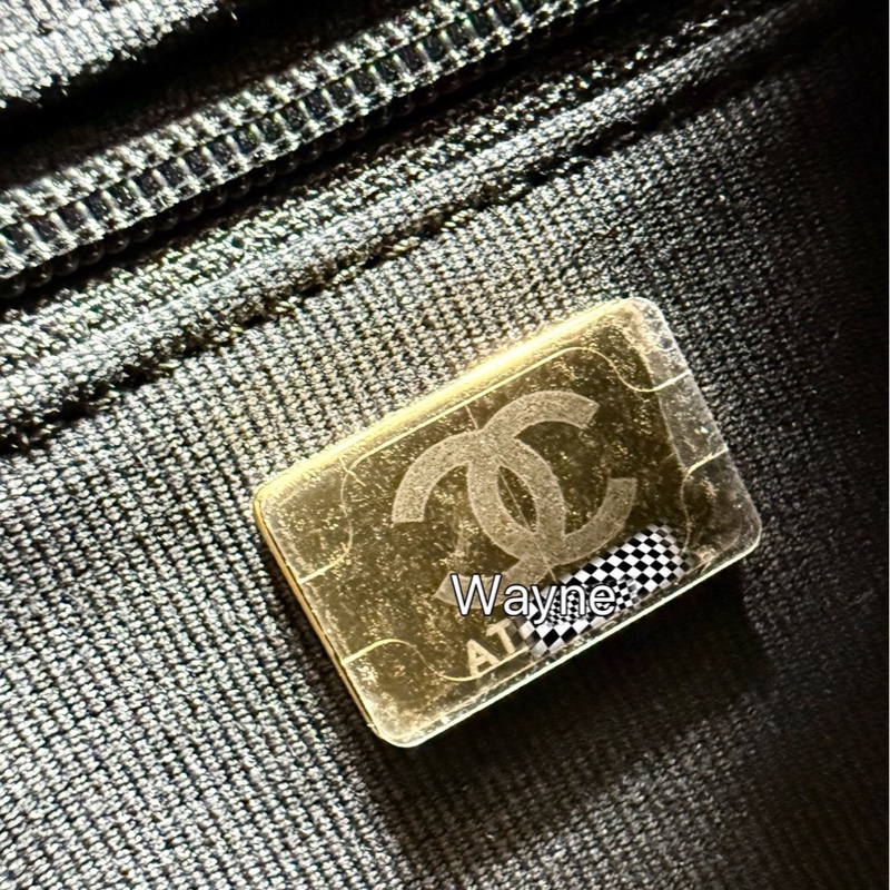 Chanel 25A保齡球包 黑金荔枝牛 晶片款 全新品-16