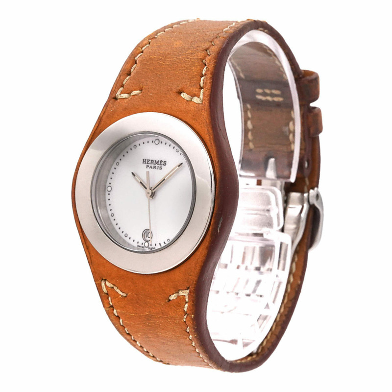 Hermès Arne HA3 210 女士日期白色石英腕錶-1