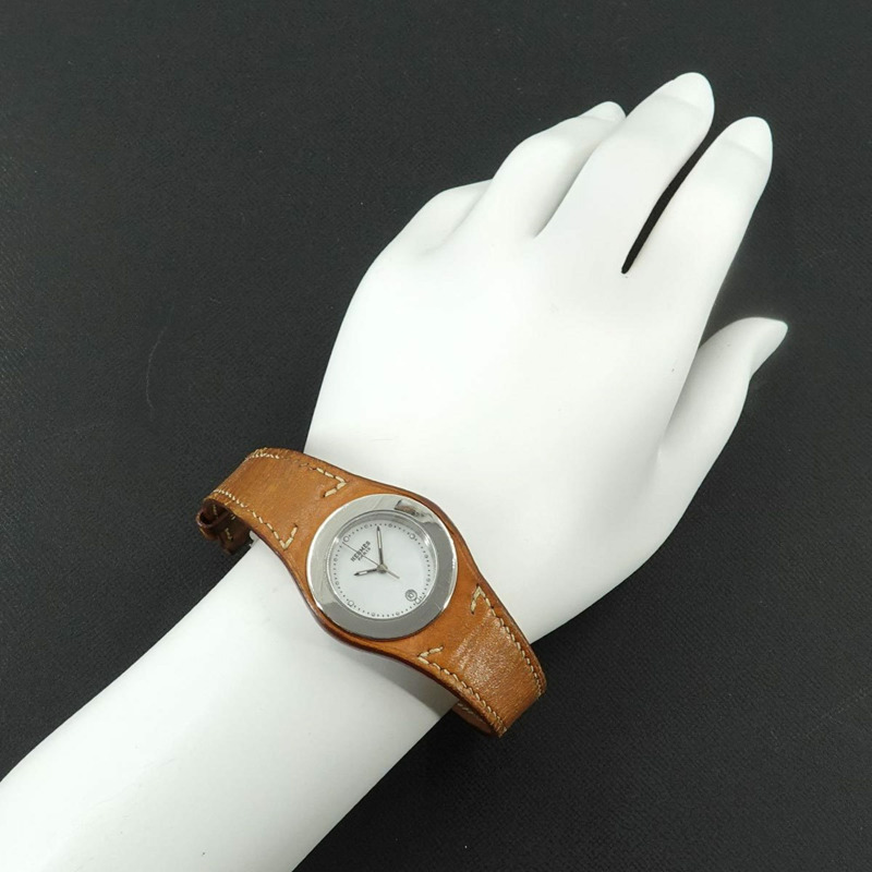 Hermès Arne HA3 210 女士日期白色石英腕錶-2