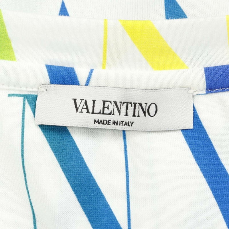 Valentino VLTN 彩虹漸層 logo T 卹 - 純棉 白色 多色 二手 男款-2