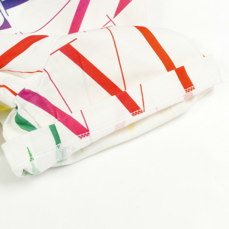 Valentino VLTN 彩虹漸層 logo T 卹 - 純棉 白色 多色 二手 男款-5