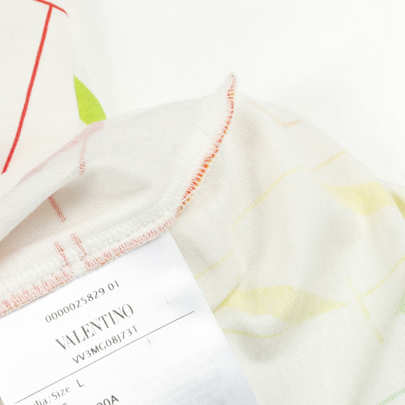 Valentino VLTN 彩虹漸層 logo T 卹 - 純棉 白色 多色 二手 男款-6