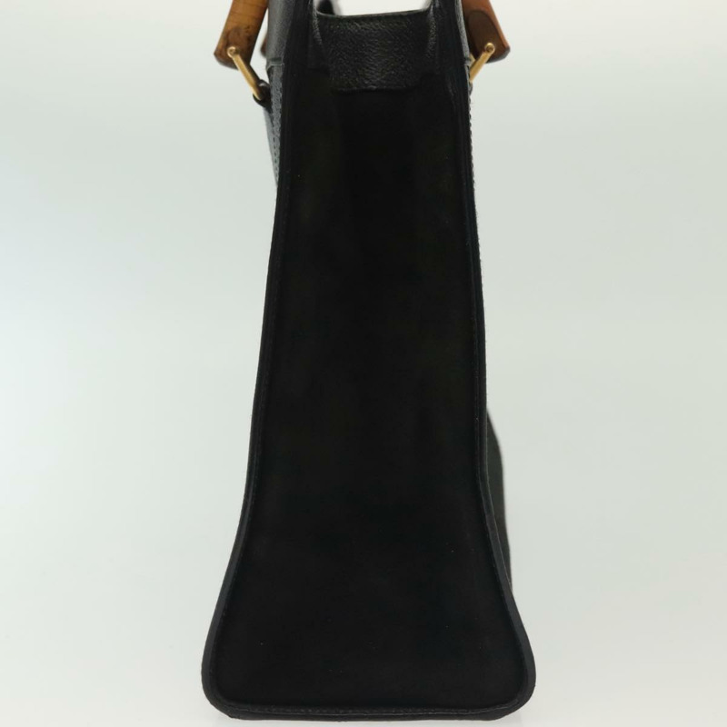 【日本直送】GUCCI 竹節手提包 絨面革 黑色 金色 002 1186 0260 正品 ep10379-2