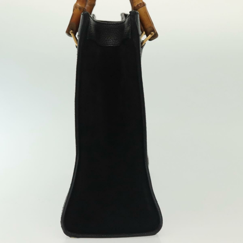 【日本直送】GUCCI 竹節手提包 絨面革 黑色 金色 002 1186 0260 正品 ep10379-3