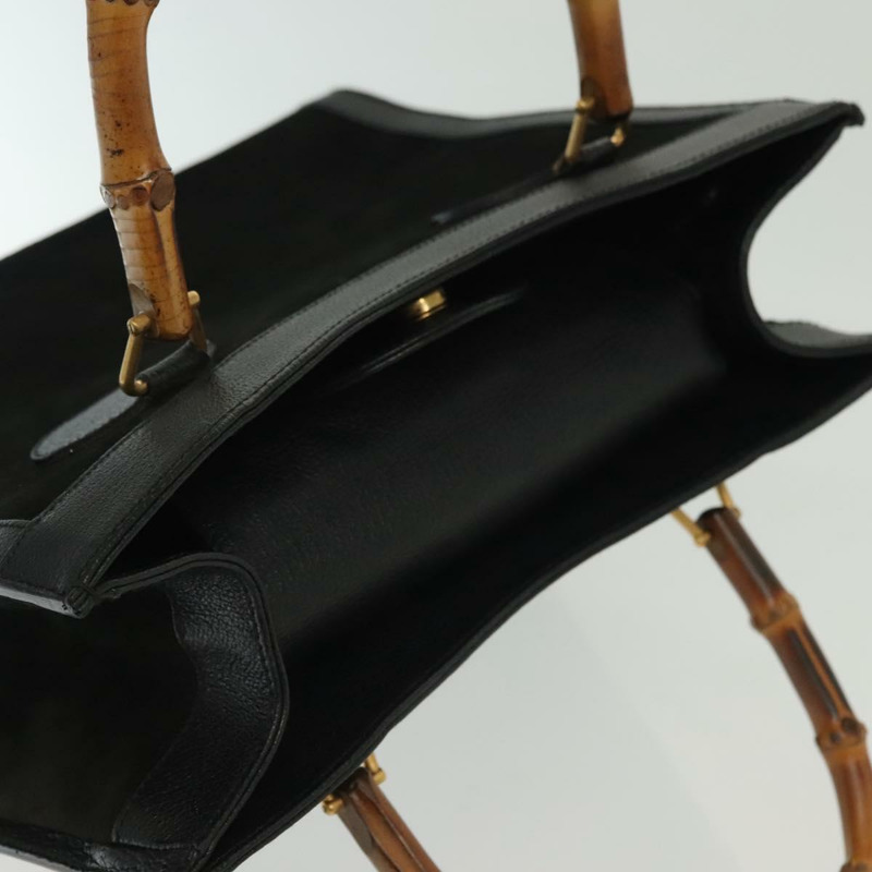 【日本直送】GUCCI 竹節手提包 絨面革 黑色 金色 002 1186 0260 正品 ep10379-5