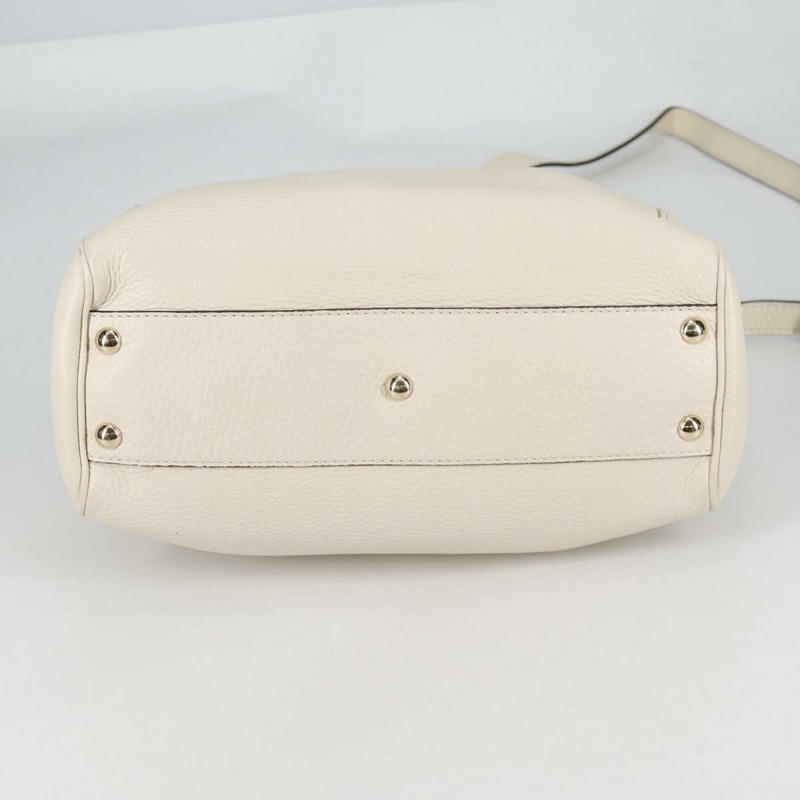 【日本直送】GUCCI 竹節手提包 皮革 2 向 白色 金色 336032 正品 135213V-4