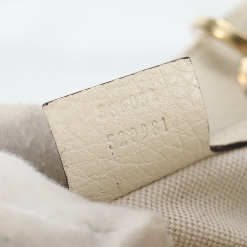 【日本直送】GUCCI 竹節手提包 皮革 2 向 白色 金色 336032 正品 135213V-10