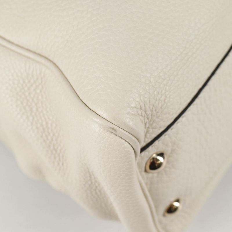 【日本直送】GUCCI 竹節手提包 皮革 2 向 白色 金色 336032 正品 135213V-15