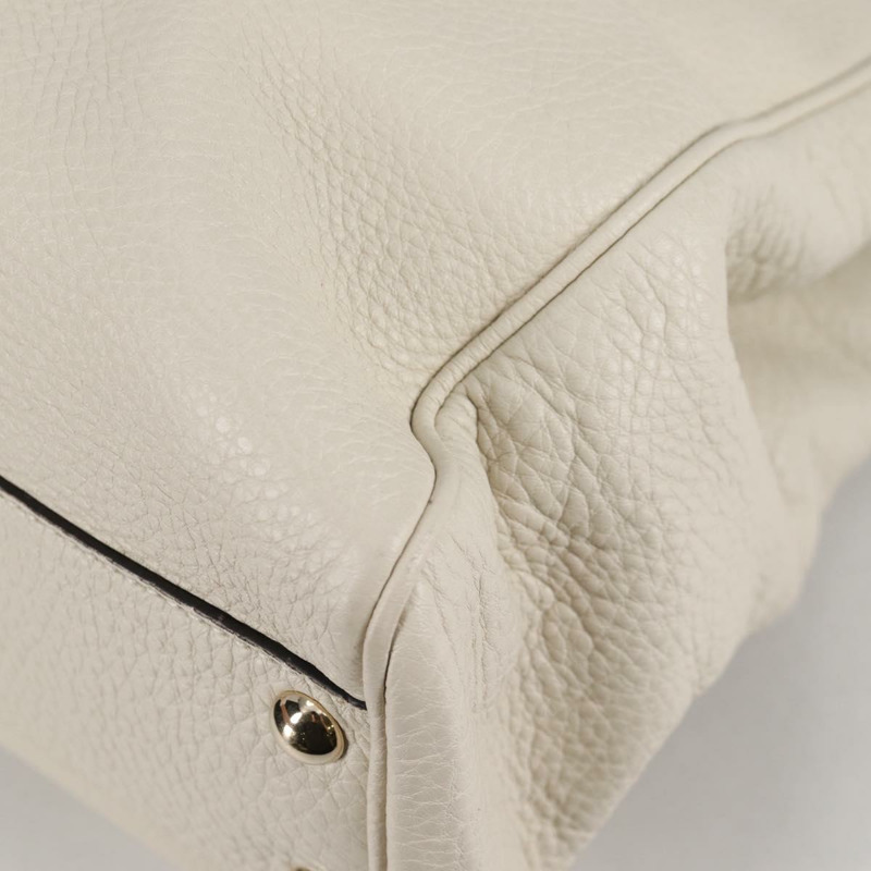 【日本直送】GUCCI 竹節手提包 皮革 2 向 白色 金色 336032 正品 135213V-16