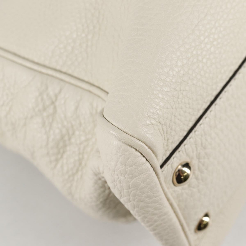 【日本直送】GUCCI 竹節手提包 皮革 2 向 白色 金色 336032 正品 135213V-17