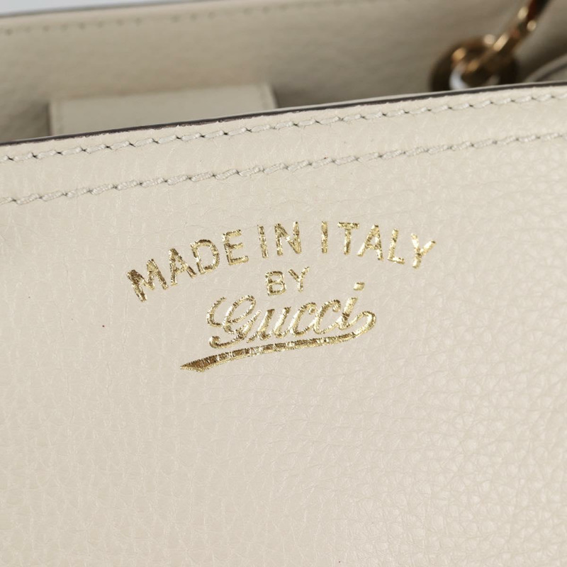 【日本直送】GUCCI 竹節手提包 皮革 2 向 白色 金色 336032 正品 135213V-19