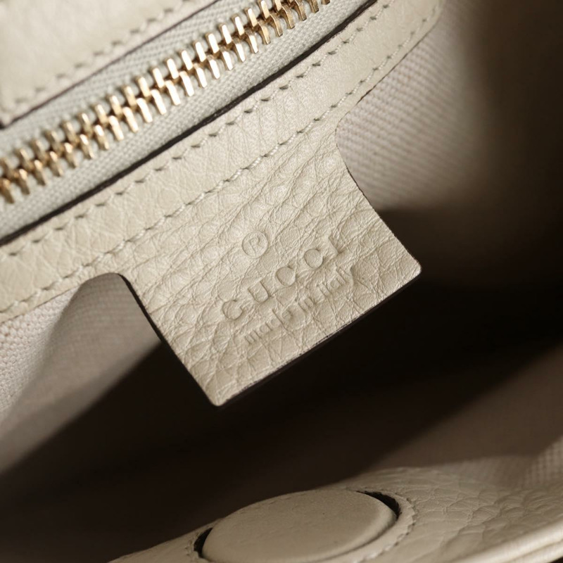 【日本直送】GUCCI 竹節手提包 皮革 2 向 白色 金色 336032 正品 135213V-21