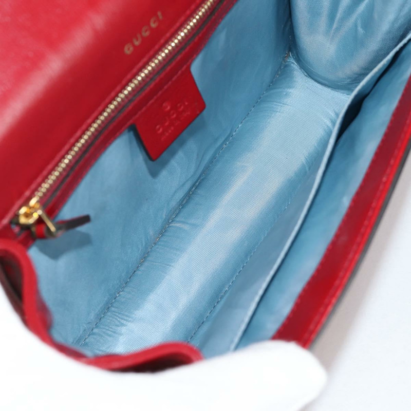 【日本直送】GUCCI GG Marmont 單肩包 皮革 紅色 金色 589474 正品 BA5558V-10