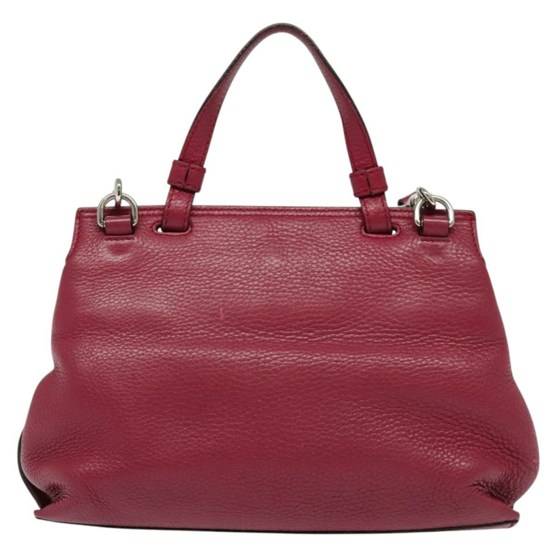 【日本直送】GUCCI 竹節日常手提包 皮革 兩用 粉紅色 銀色 370831 正品 BA5180-1