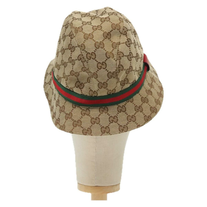 【日本直送】GUCCI GG 帆布織帶雪莉線帽 M 米色紅綠 411790 正品 yk19494-1