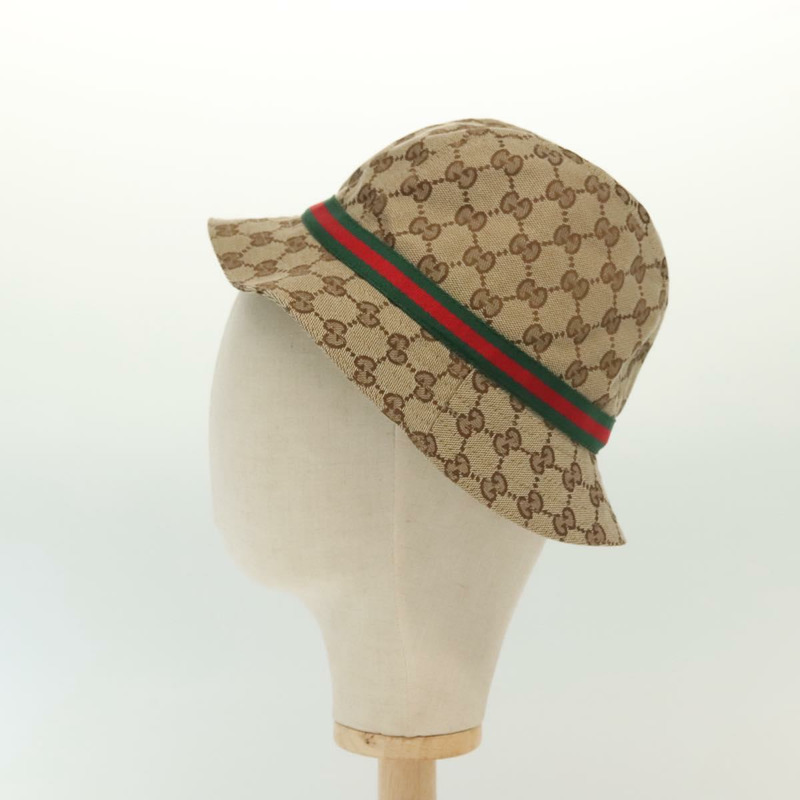 【日本直送】GUCCI GG 帆布織帶雪莉線帽 M 米色紅綠 411790 正品 yk19494-2
