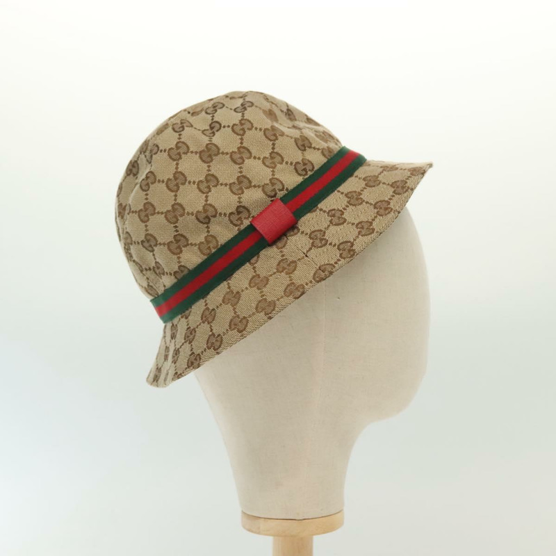 【日本直送】GUCCI GG 帆布織帶雪莉線帽 M 米色紅綠 411790 正品 yk19494-3