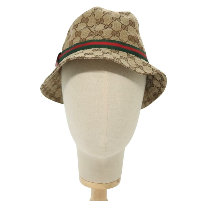 【日本直送】GUCCI GG 帆布織帶雪莉線帽 M 米色紅綠 411790 正品 yk19494-12