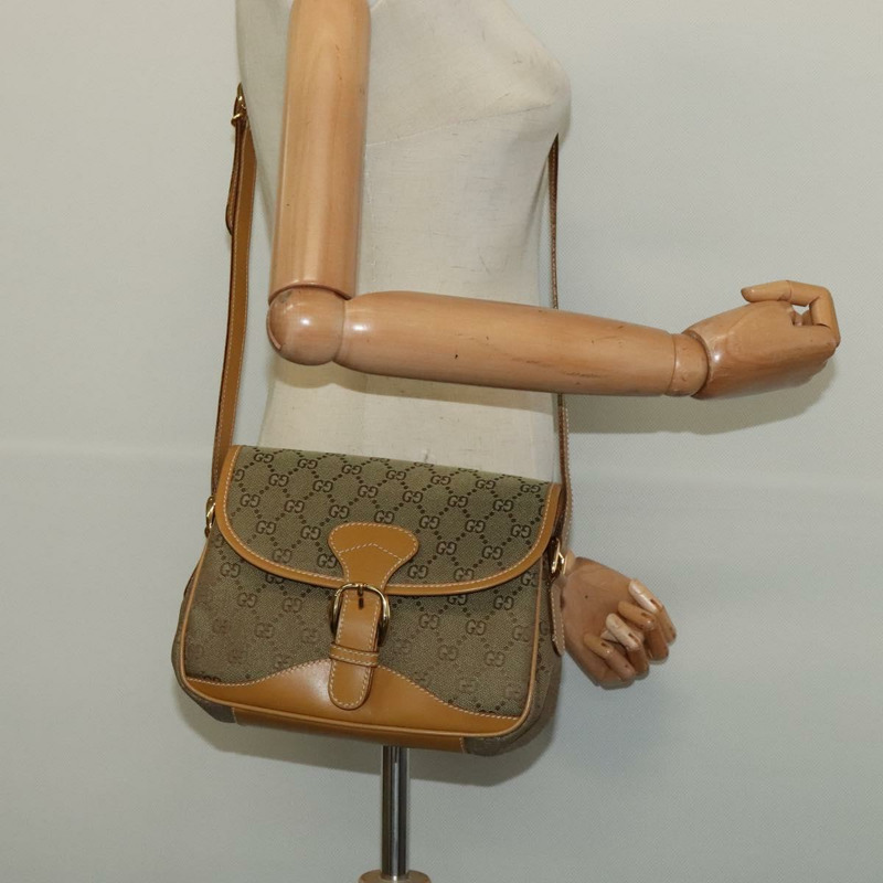 【日本直送】GUCCI GG 帆布肩背包 米色金色 正品 bs29069-21