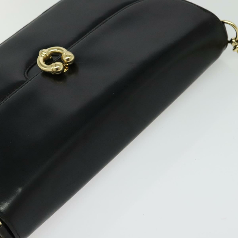 【日本直送】GUCCI 鏈條單肩包 皮革 黑金 004 406 0473 正品 ep10895-5