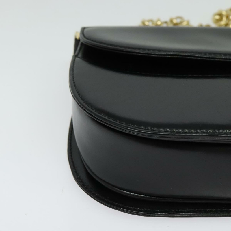 【日本直送】GUCCI 鏈條單肩包 皮革 黑金 004 406 0473 正品 ep10895-8