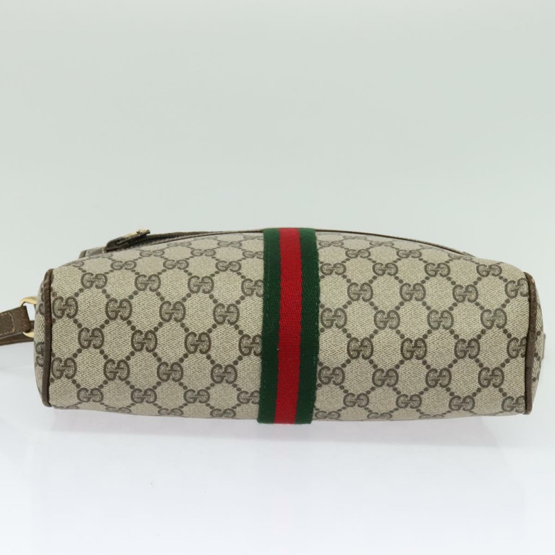 【日本直送】GUCCI GG Supreme Web Sherry Line 單肩包 PVC 米色金色紅色 正品 ep10859-4