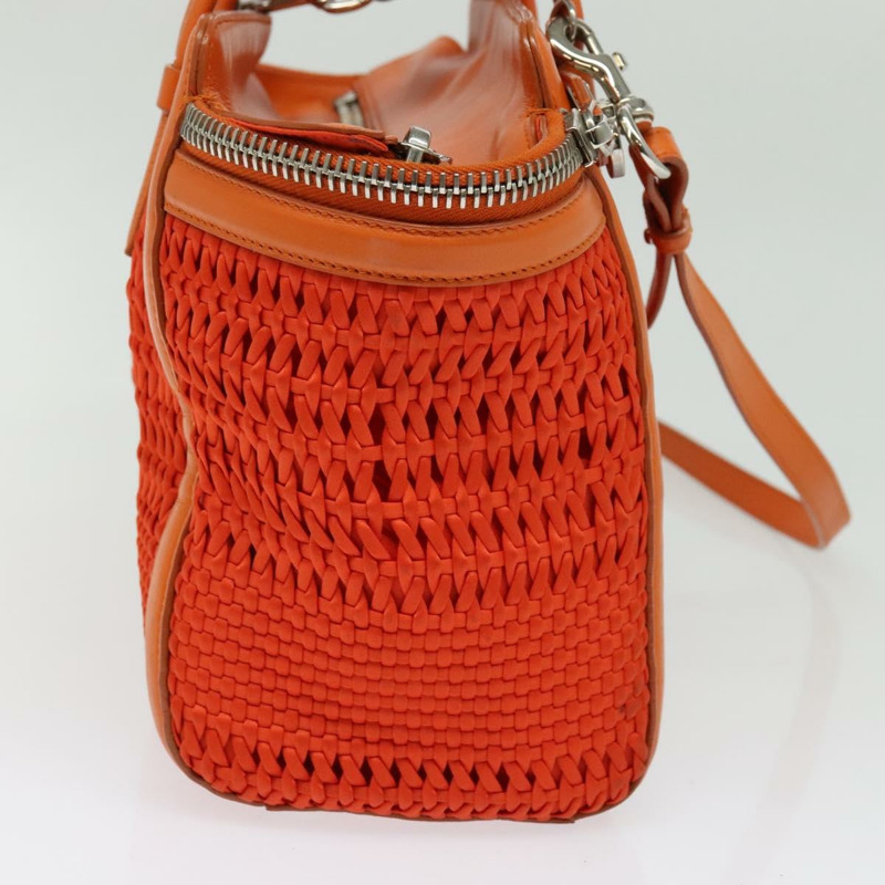 【日本直送】Salvatore Ferragamo Gancini 手袋 帆布 2 向 橙色 銀色 正品 142268-2