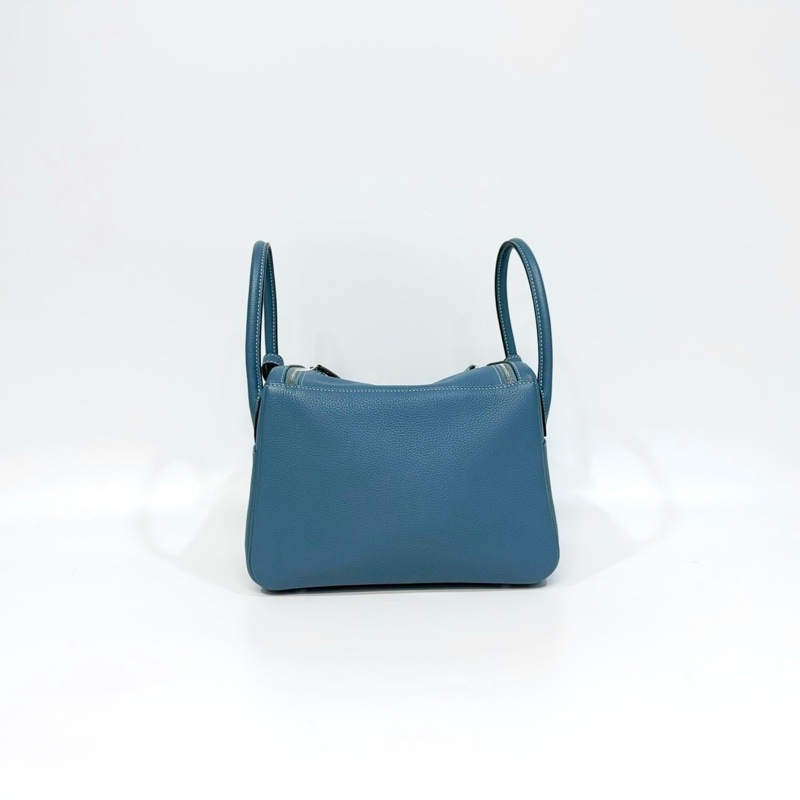 Hermes牛仔藍75銀釦 T/C皮 lindy 26cm-1