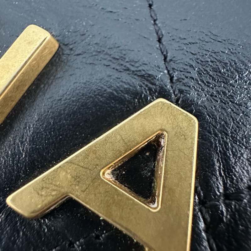 chanel AS3260 黑羊皮金釦肩背包 22 bag 小號-12