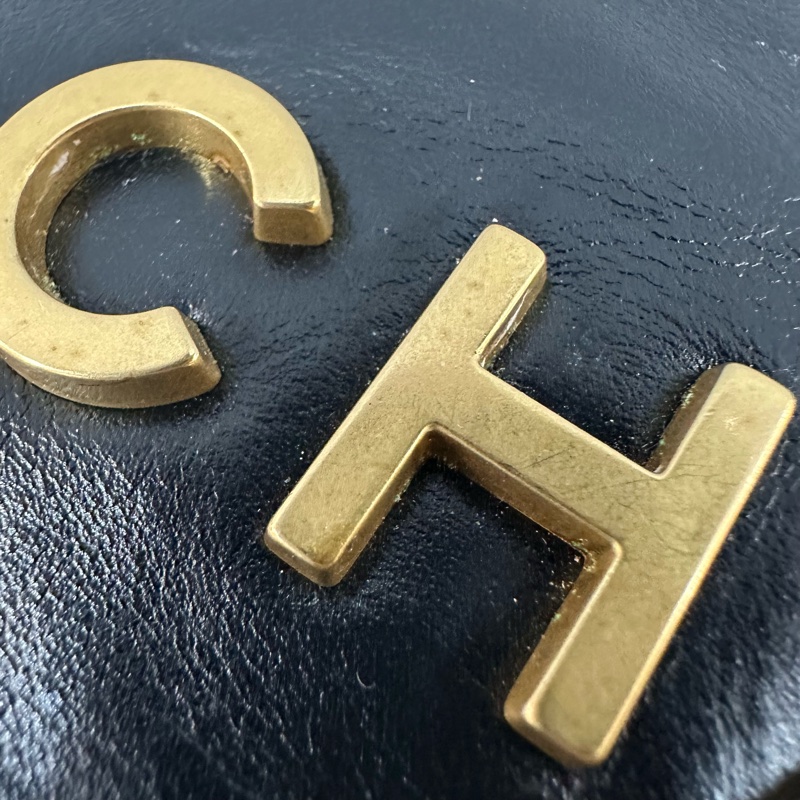 chanel AS3260 黑羊皮金釦肩背包 22 bag 小號-13
