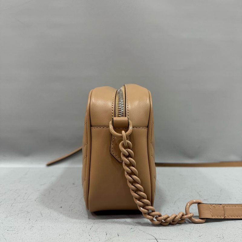Gucci 447632 奶茶色牛皮marmont GG 相機包-1