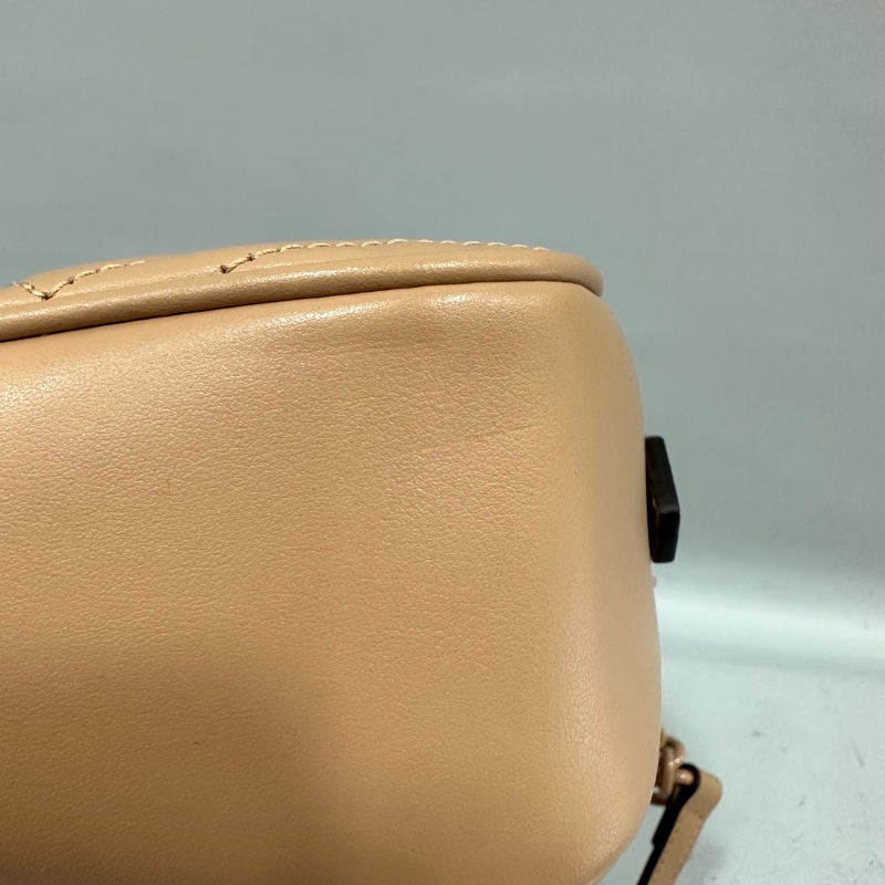 Gucci 447632 奶茶色牛皮marmont GG 相機包-10