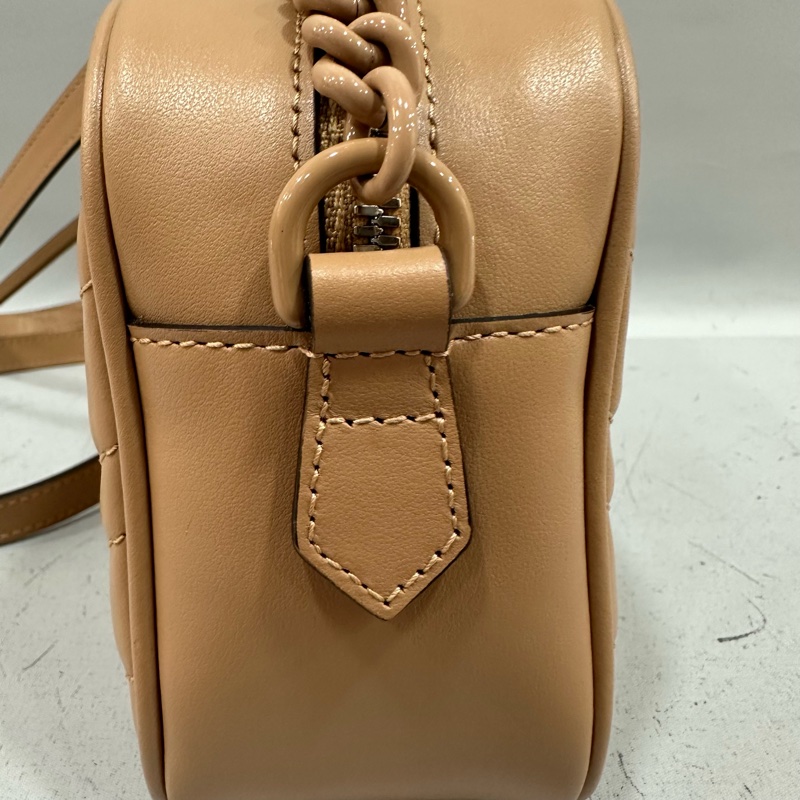 Gucci 447632 奶茶色牛皮marmont GG 相機包-12